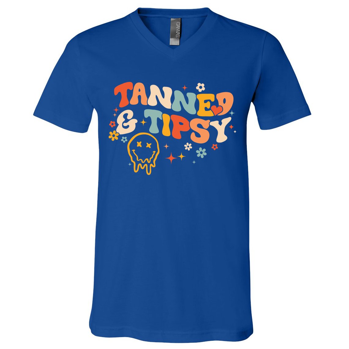 Tanned And Tipsy Funny Summer Tops Beach Meaningful Gift V-Neck T-Shirt