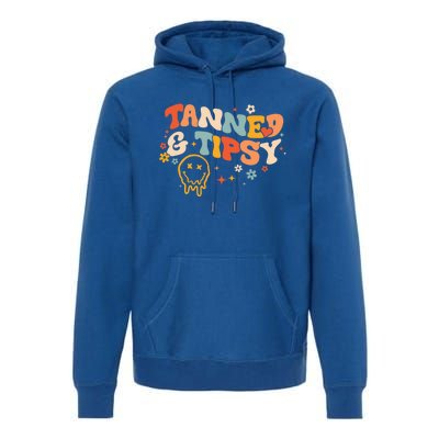 Tanned And Tipsy Funny Summer Tops Beach Meaningful Gift Premium Hoodie