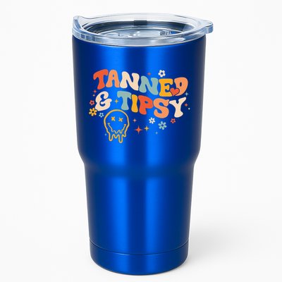 Tanned And Tipsy Funny Summer Tops Beach Meaningful Gift Tumbler