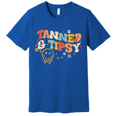 Tanned And Tipsy Funny Summer Tops Beach Meaningful Gift Premium T-Shirt