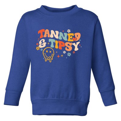 Tanned And Tipsy Funny Summer Tops Beach Meaningful Gift Toddler Sweatshirt