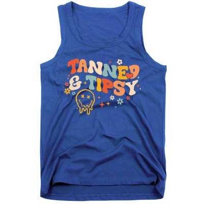 Tanned And Tipsy Funny Summer Tops Beach Meaningful Gift Tank Top