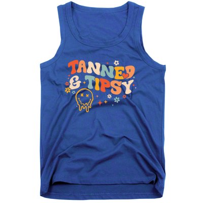 Tanned And Tipsy Funny Summer Tops Beach Meaningful Gift Tank Top