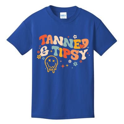 Tanned And Tipsy Funny Summer Tops Beach Meaningful Gift Kids T-Shirt