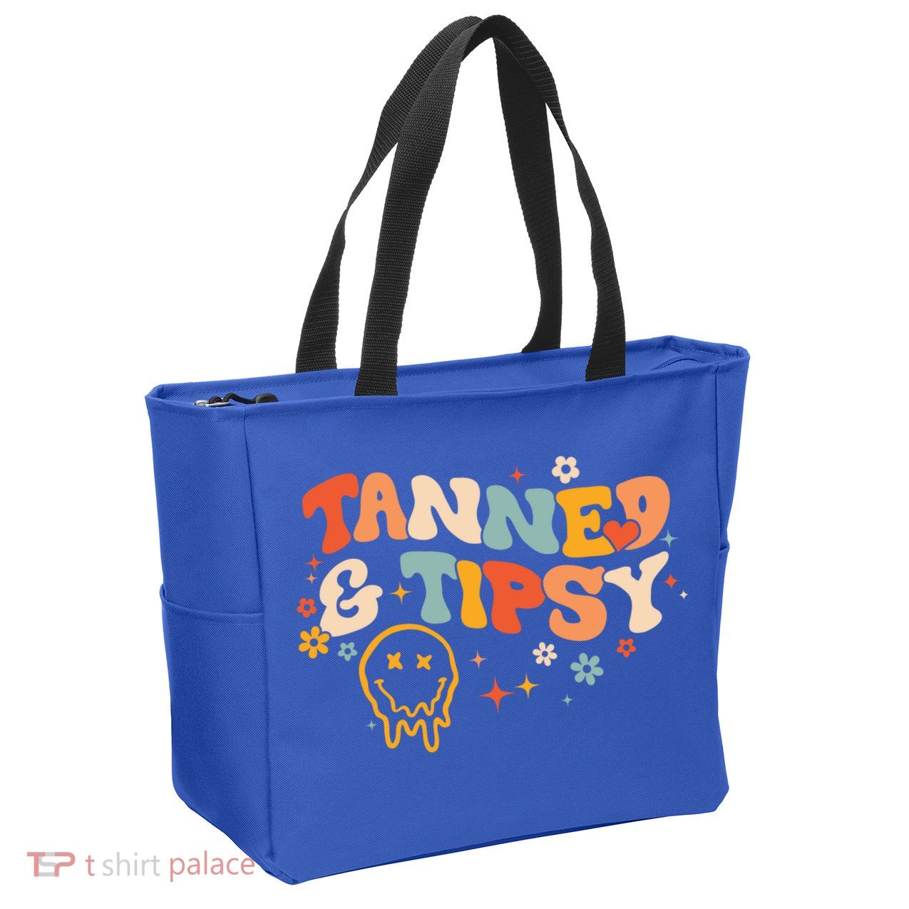 Tanned And Tipsy Funny Summer Tops Beach Meaningful Gift Zip Tote Bag