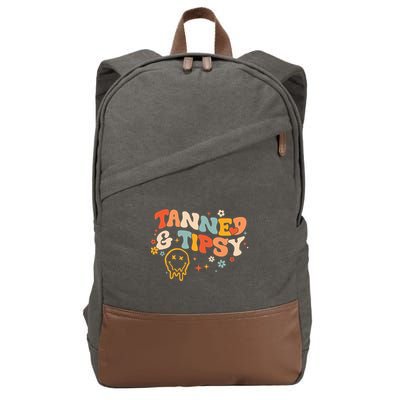 Tanned And Tipsy Funny Summer Tops Beach Meaningful Gift Cotton Canvas Backpack
