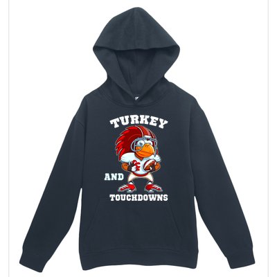 Turkey And Touchdowns Football Thanksgiving Funny Urban Pullover Hoodie