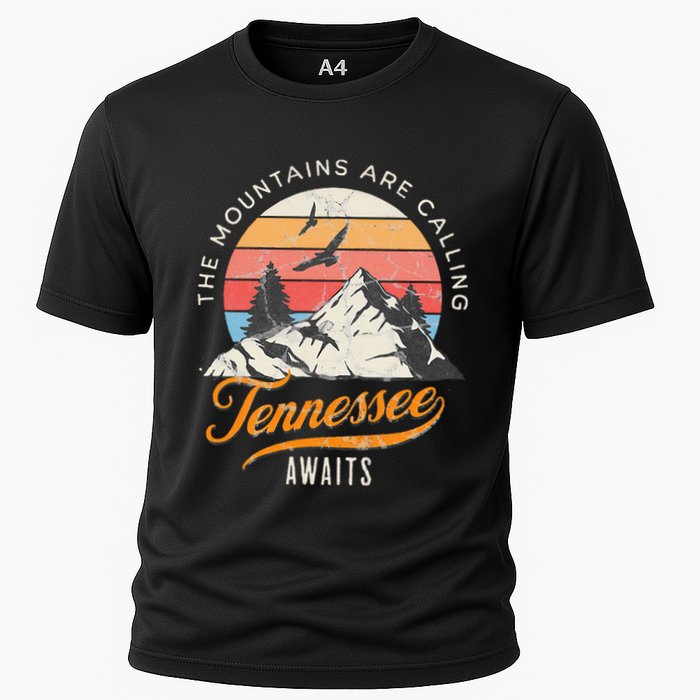 Tennessee Awaits The Mountains Are Calling Smokey Mountains Cooling Performance Crew T-Shirt