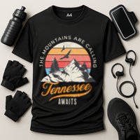 Tennessee Awaits The Mountains Are Calling Smokey Mountains Cooling Performance Crew T-Shirt