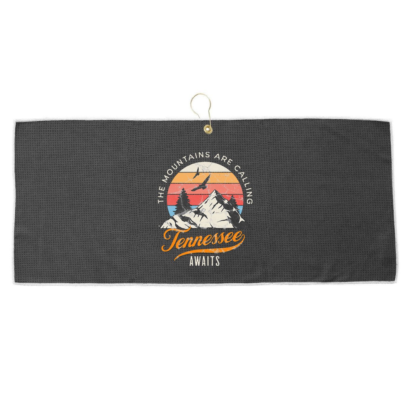 Tennessee Awaits The Mountains Are Calling Smokey Mountains Large Microfiber Waffle Golf Towel