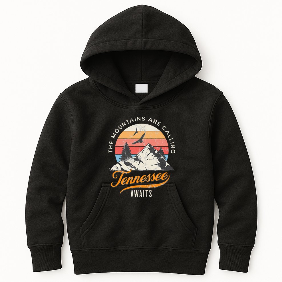 Tennessee Awaits The Mountains Are Calling Smokey Mountains Kids Hoodie