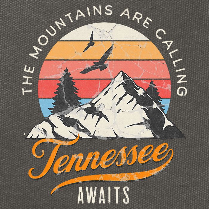 Tennessee Awaits The Mountains Are Calling Smokey Mountains Cotton Canvas Backpack