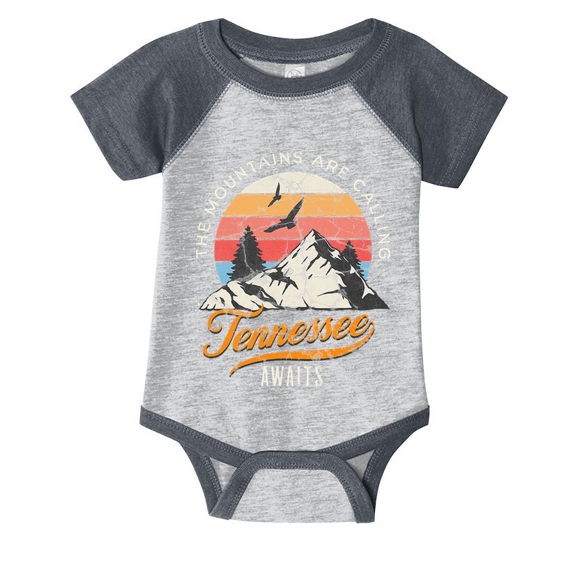 Tennessee Awaits The Mountains Are Calling Smokey Mountains Infant Baby Jersey Bodysuit