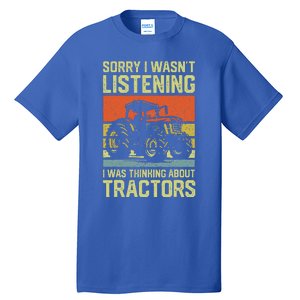 Thinking About Tractors Lover Farmer Tall T-Shirt