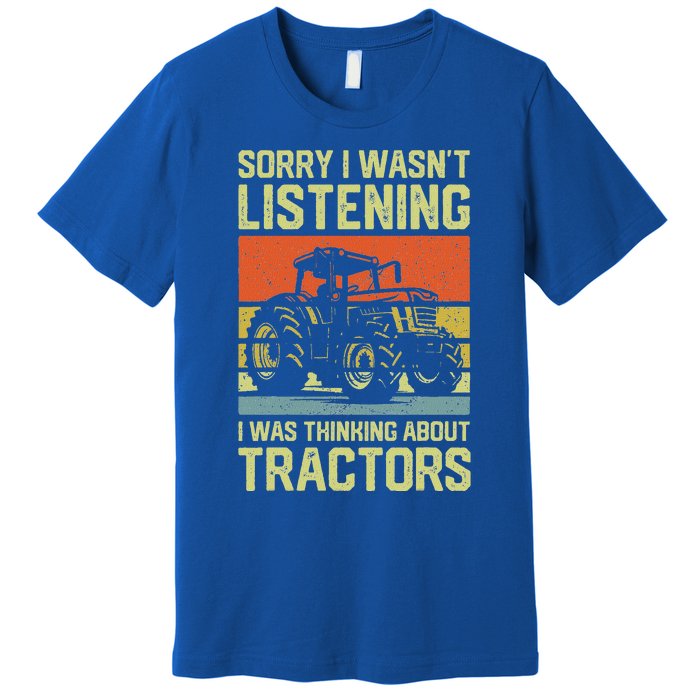 Thinking About Tractors Lover Farmer Premium T-Shirt