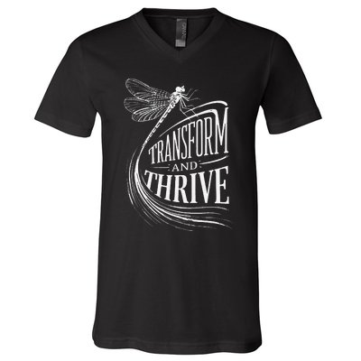 Transform And Thrive Dragonfly Renewal V-Neck T-Shirt