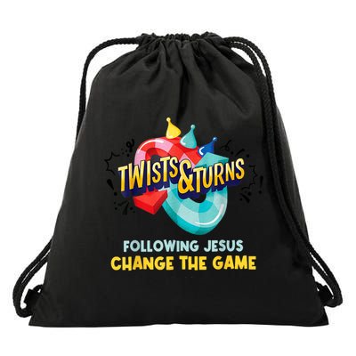 Twists And Turns VBS Follow Jesus Change The Games Drawstring Bag