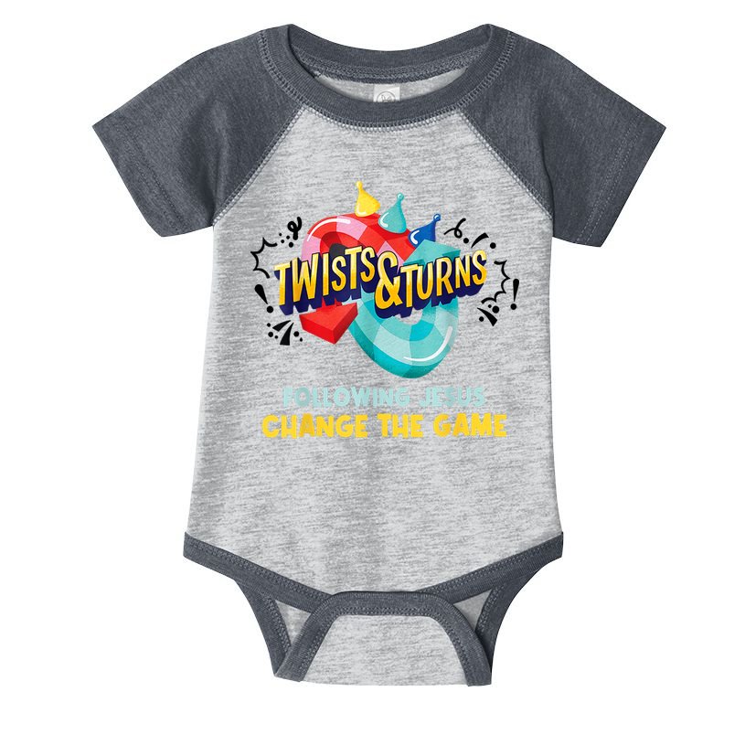 Twists And Turns VBS Follow Jesus Change The Games Infant Baby Jersey Bodysuit