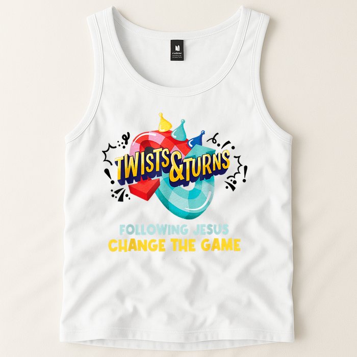 Twists And Turns VBS Follow Jesus Change The Games Tank Top