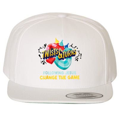 Twists And Turns VBS Follow Jesus Change The Games Wool Snapback Cap