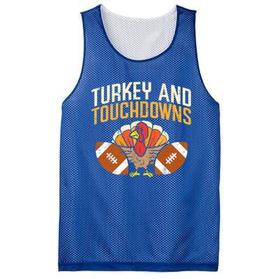 Turkey And Touchdowns Thanksgiving Football Great Gift Mesh Reversible Basketball Jersey Tank