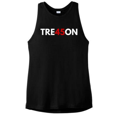 TRE45ON Anti Trump Treason 45 Ladies PosiCharge Tri-Blend Wicking Tank