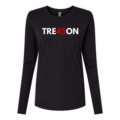 TRE45ON Anti Trump Treason 45 Womens Cotton Relaxed Long Sleeve T-Shirt