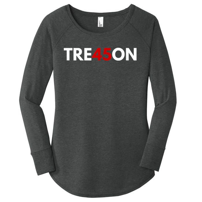 TRE45ON Anti Trump Treason 45 Women's Perfect Tri Tunic Long Sleeve Shirt