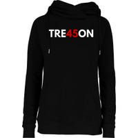 TRE45ON Anti Trump Treason 45 Womens Funnel Neck Pullover Hood