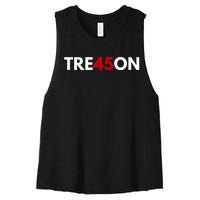 TRE45ON Anti Trump Treason 45 Women's Racerback Cropped Tank