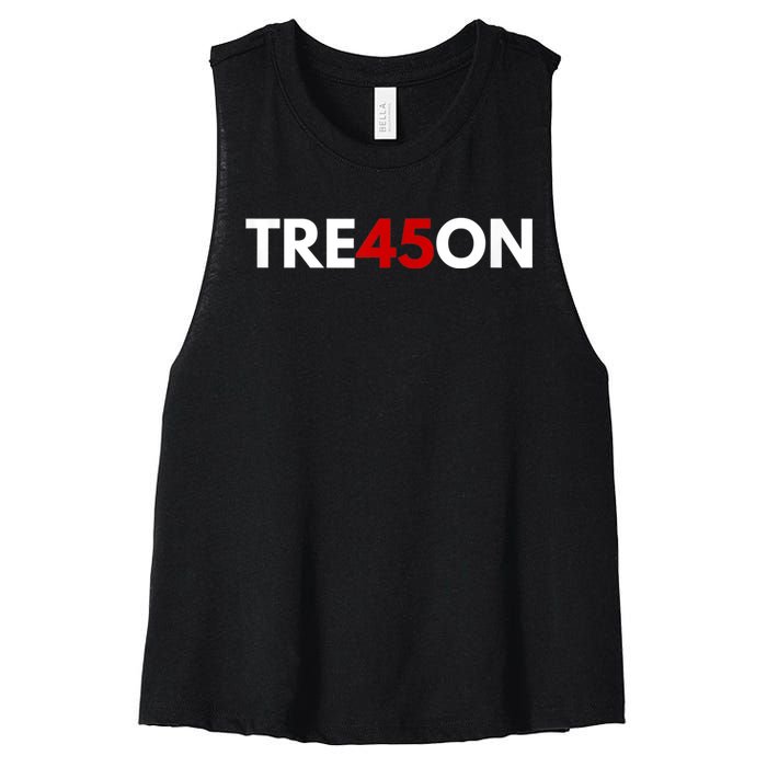 TRE45ON Anti Trump Treason 45 Women's Racerback Cropped Tank