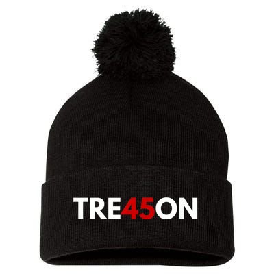 TRE45ON Anti Trump Treason 45 Pom Pom 12in Knit Beanie