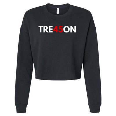 TRE45ON Anti Trump Treason 45 Cropped Pullover Crew