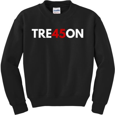 TRE45ON Anti Trump Treason 45 Kids Sweatshirt