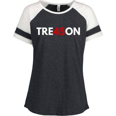 TRE45ON Anti Trump Treason 45 Enza Ladies Jersey Colorblock Tee