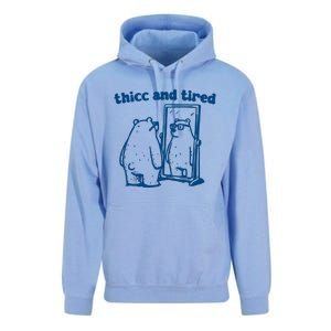 Thicc And Tired Bear Unisex Surf Hoodie