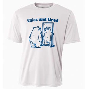 Thicc And Tired Bear Cooling Performance Crew T-Shirt