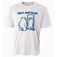 Thicc And Tired Bear Cooling Performance Crew T-Shirt