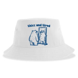 Thicc And Tired Bear Sustainable Bucket Hat