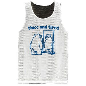 Thicc And Tired Bear Mesh Reversible Basketball Jersey Tank