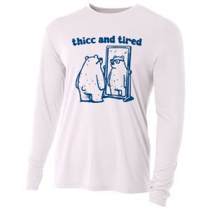 Thicc And Tired Bear Cooling Performance Long Sleeve Crew