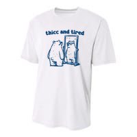 Thicc And Tired Bear Youth Performance Sprint T-Shirt