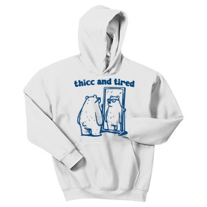 Thicc And Tired Bear Kids Hoodie