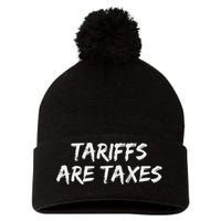 Tariffs Are Taxes Political View Against Tariffs Pom Pom 12in Knit Beanie