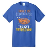 Turkey And Touchdowns: This S Thanksgiving Gratitude Gift Tall T-Shirt