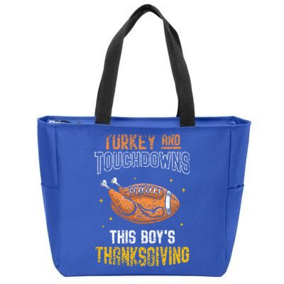 Turkey And Touchdowns: This S Thanksgiving Gratitude Gift Zip Tote Bag