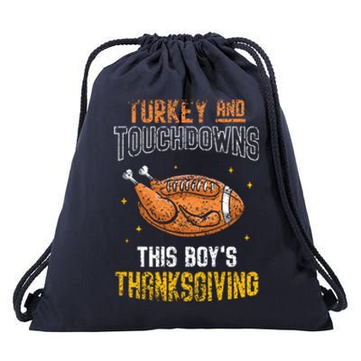 Turkey And Touchdowns: This S Thanksgiving Gratitude Gift Drawstring Bag