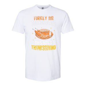 Turkey And Touchdowns: This S Thanksgiving Gratitude Gift Softstyle CVC T-Shirt