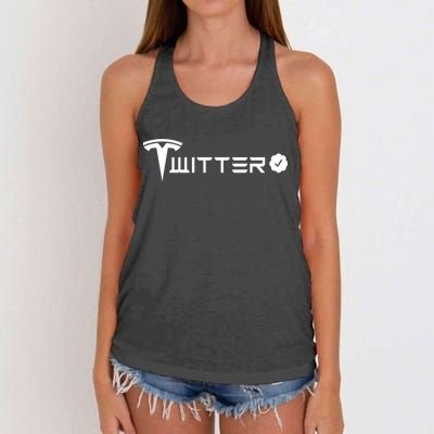 Twitter Combined Logo Women's Knotted Racerback Tank