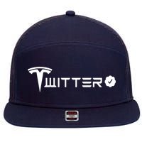 Twitter Combined Logo 7 Panel Mesh Trucker Snapback Hat
